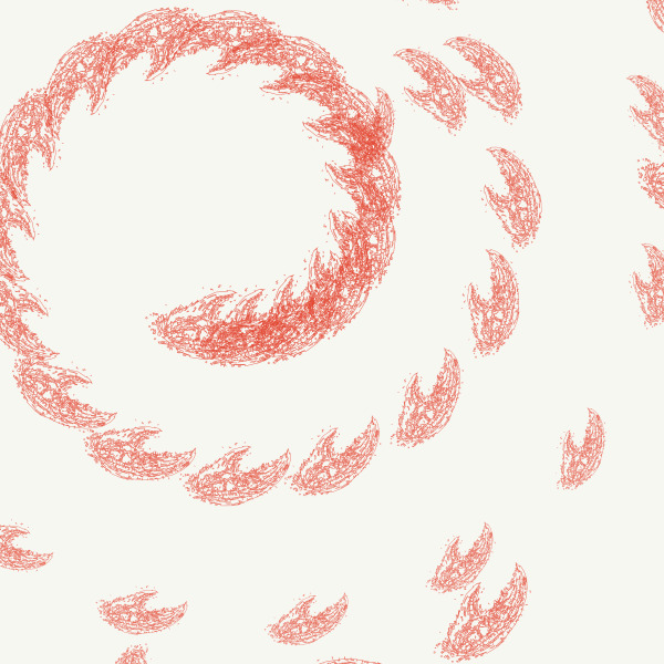 Detail showing stroke clustering