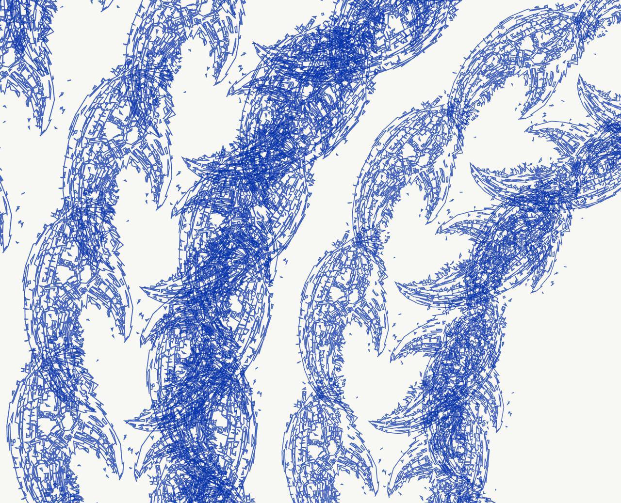 Clawglyph detail - Klein blue palette